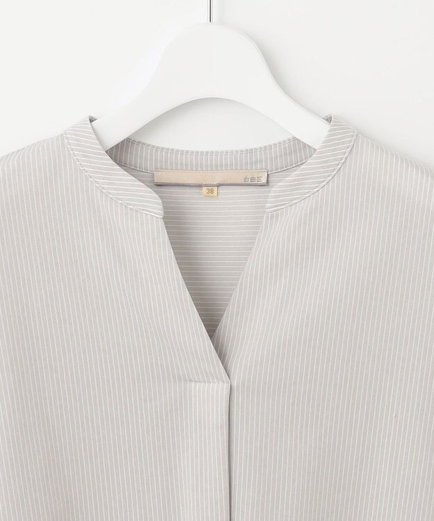 自由区 【XSサイズ～/洗える】トリコットジャージー プルオーバー ライトグレー系1