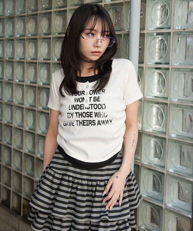 WEGO レイヤードグラフィックT ホワイト