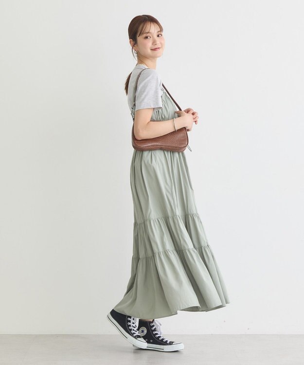 earth music&ecology ドロストシャーリングキャミワンピース Light Khaki