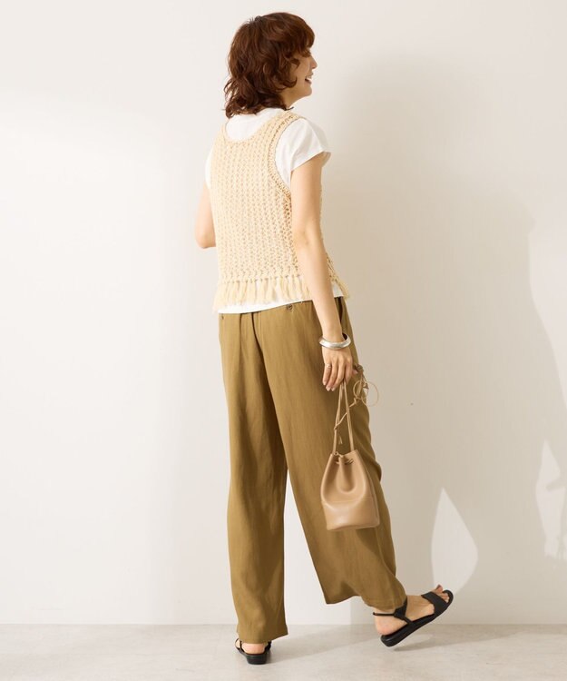 AMERICAN HOLIC 【前後2WAY】フリンジショートベスト Ivory