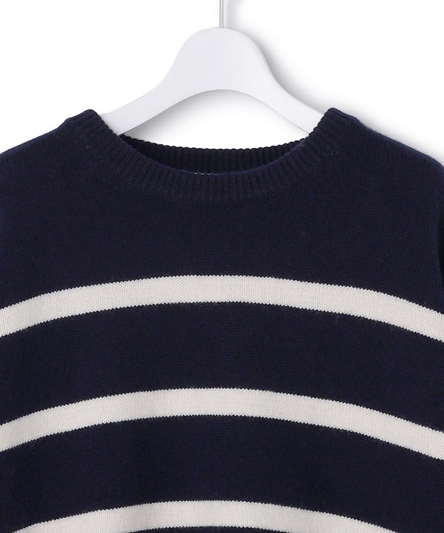 23区 S 【SLOW/一部店舗限定】ソフトウール ボーダー ニット ネイビーボーダー