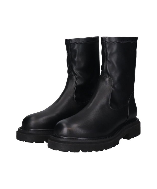 Bridget Birkin 【PARADIS COULEUR】防滑ソール撥水ストレッチショートブーツ ブラック