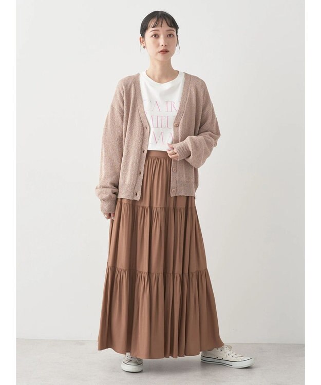 earth music&ecology ティアードスカート Camel