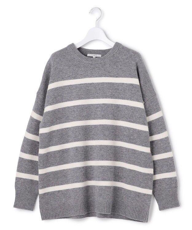 23区 S 【SLOW/一部店舗限定】ソフトウール ボーダー ニット ライトグレーボーダー