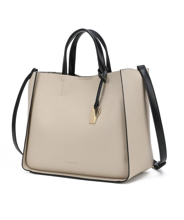 style code 【MERCURYDUO/マーキュリーデュオ】ラージポケット　2WAY ラージトートバッグ　キーリングチャーム付き アイボリー