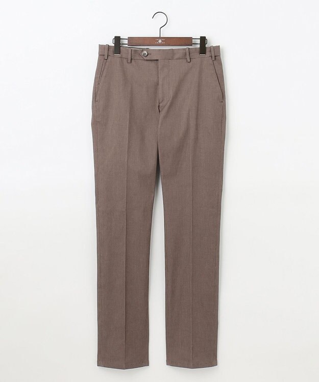 JOSEPH ABBOUD 【ウエストも伸びる！】コードストライプムーブ パンツ ダークブラウン系