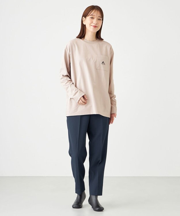 SHARE PARK LADIES 【UVカット・吸水速乾・ストレッチ・軽量 】刺繍ポケットＴシャツ（S・Mサイズ） ベージュ系