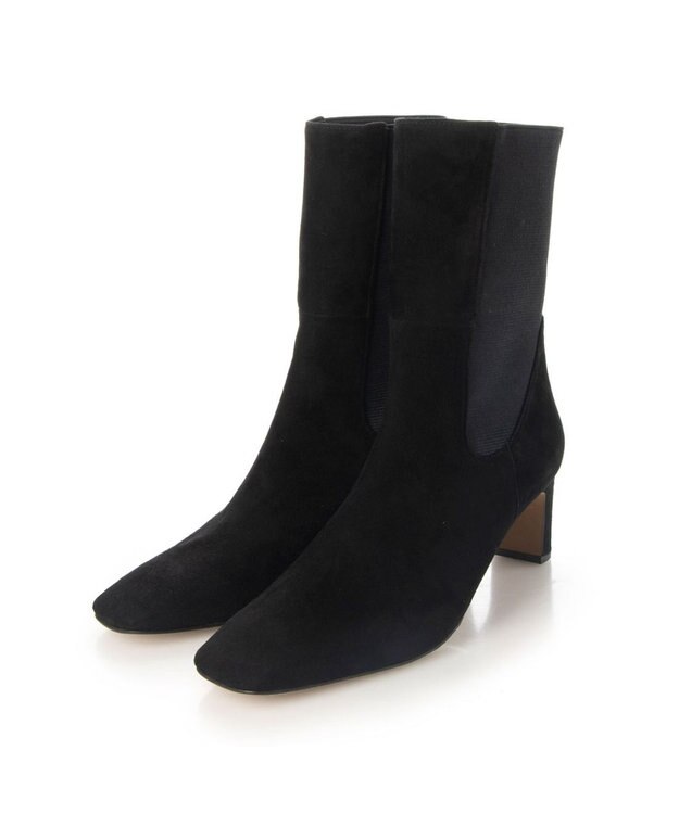 MODE ET JACOMO <MODE ET JACOMO>スクエアトゥサイドゴアブーツ ブラックスエード