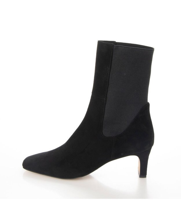 MODE ET JACOMO <MODE ET JACOMO>スクエアトゥサイドゴアブーツ ブラックスエード