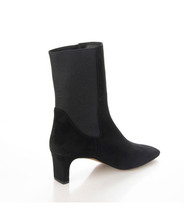 MODE ET JACOMO <MODE ET JACOMO>スクエアトゥサイドゴアブーツ ブラックスエード