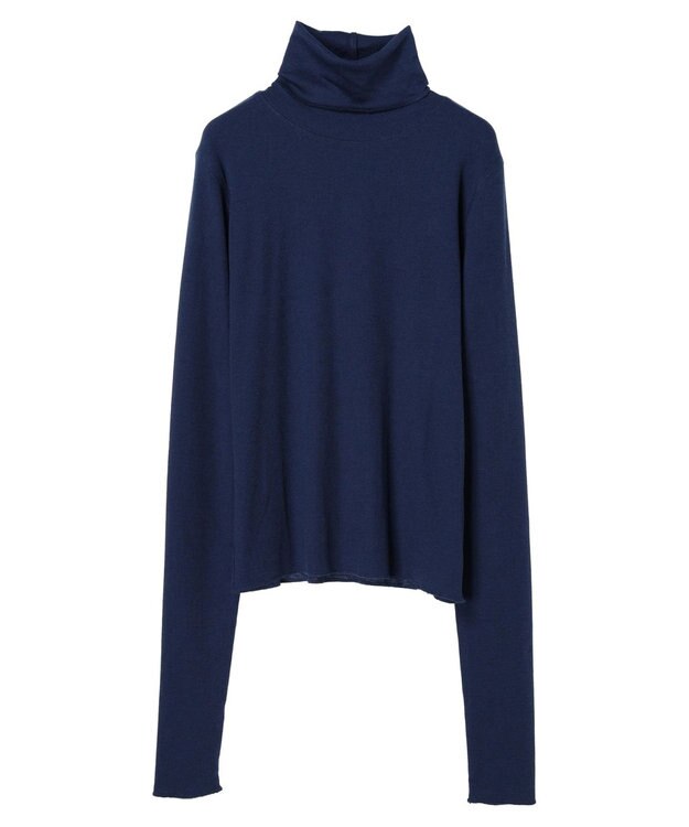 earth music&ecology ＴＲウールブレンドタートルネックプルオーバー Deep Blue