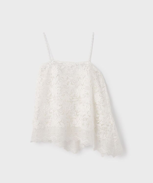 GRACE CONTINENTAL フラワーレースキャミソール ホワイト
