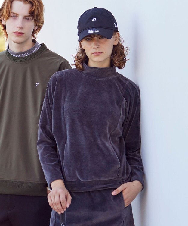 23区GOLF セットアップ対応【23Fondation/WOMEN】モックネック プルオーバー グレー系