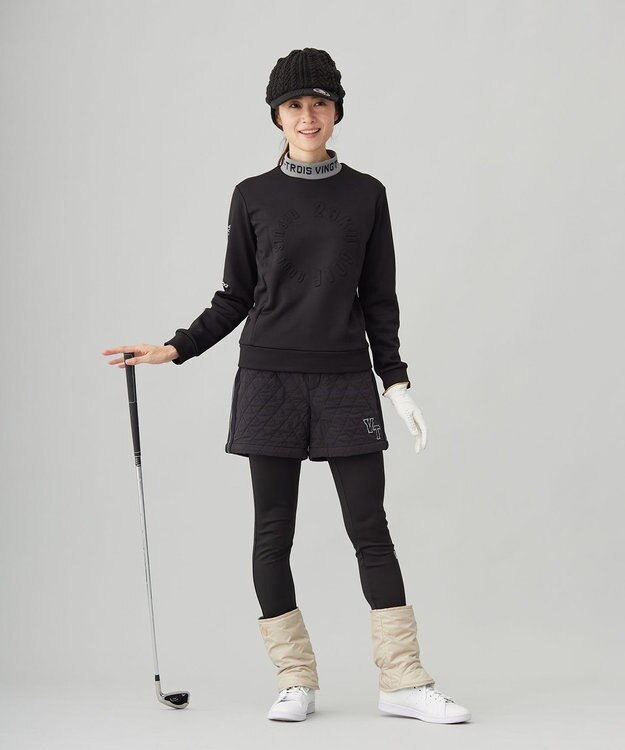 23区GOLF 【WOMEN】ストレッチ 裏フリース ストレッチ性抜群 優しい肌ざわり ブラック系