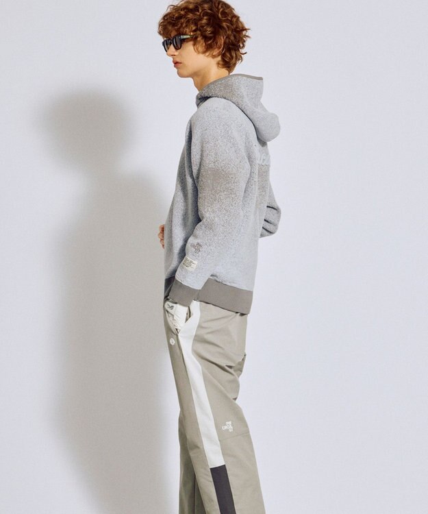 PW CIRCULUS 【手洗い洗濯可】【MEN】グラデーションニットフーディ ゴルフ グレー系