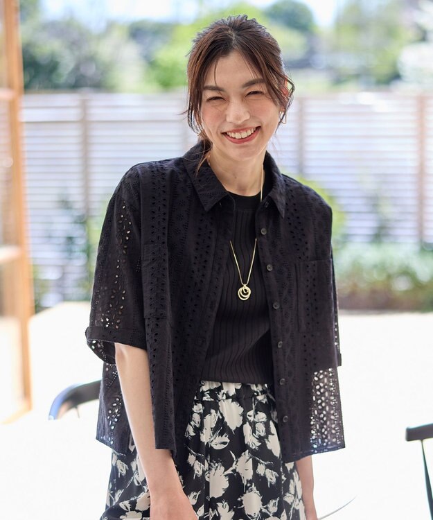 ANY L エンブロイダリーシャツ ブラック