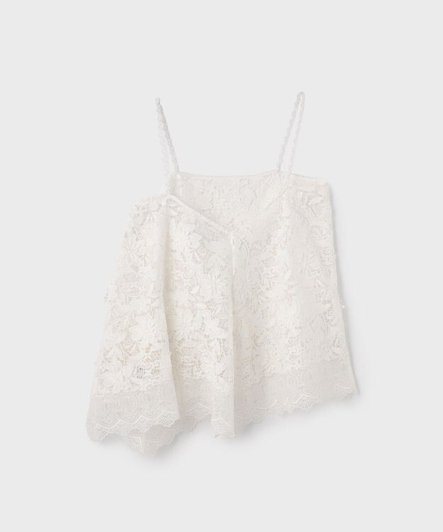 GRACE CONTINENTAL フラワーレースキャミソール ホワイト