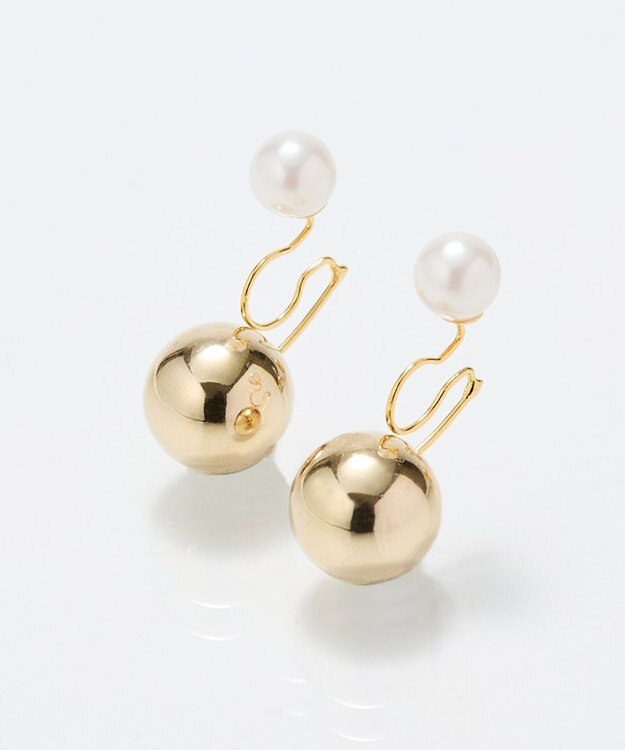 Phoebe バックモチーフイヤリング　パール×メタル ホワイト