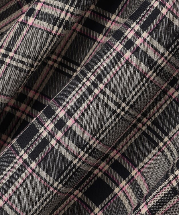 組曲 シアーツイルチェック フレアスカート ベージュ系3