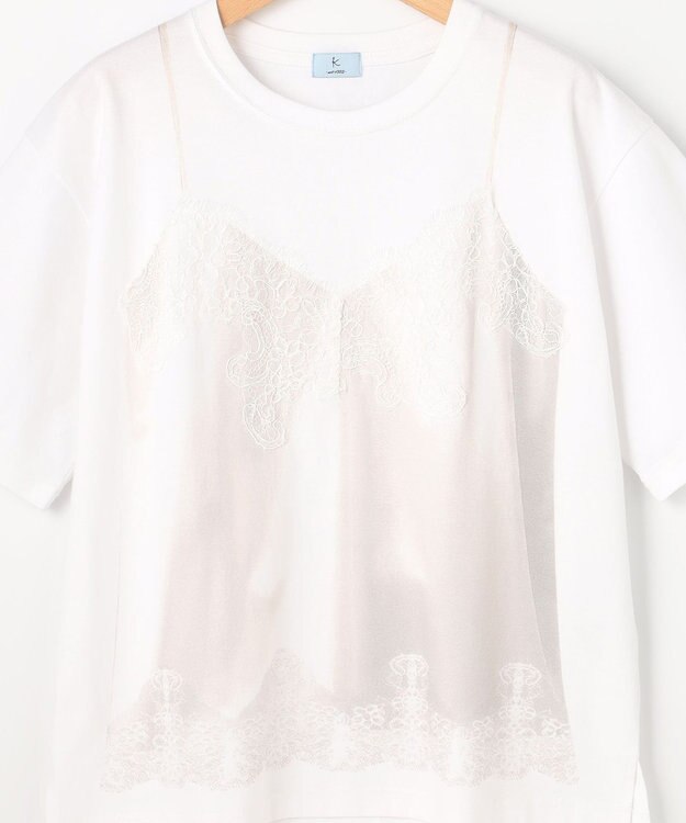 組曲 S 【先行予約・WEB限定】トロンプルイユ レースキャミソール Ｔシャツ ホワイト系