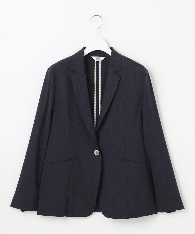 J.PRESS LADIES L 【セットアップ対応】セルロースリネンストレッチ テーラード ジャケット ネイビー系