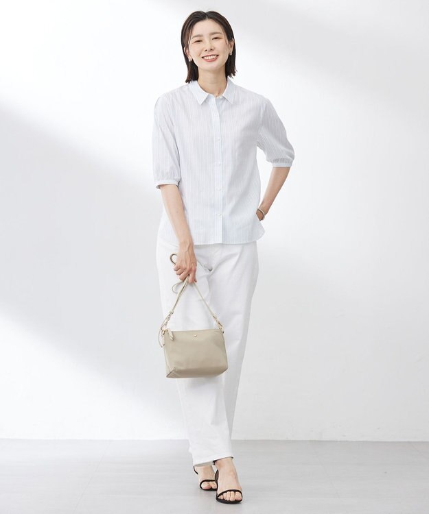 J.PRESS LADIES 【2way】バンブー バッグ グレージュ×オフ系