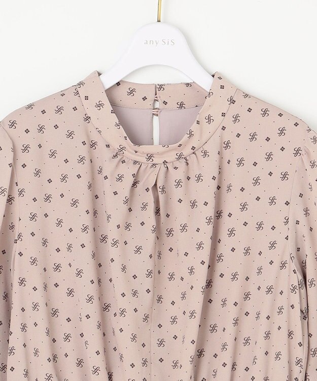 ANY SIS 【洗える】2WAYボウプリント ワンピース ベージュ系