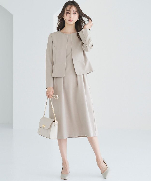 ANY SIS L 【UVカット / 接触冷感 / 吸水速乾】スマートビューティストレッチ ワンピース グレージュ