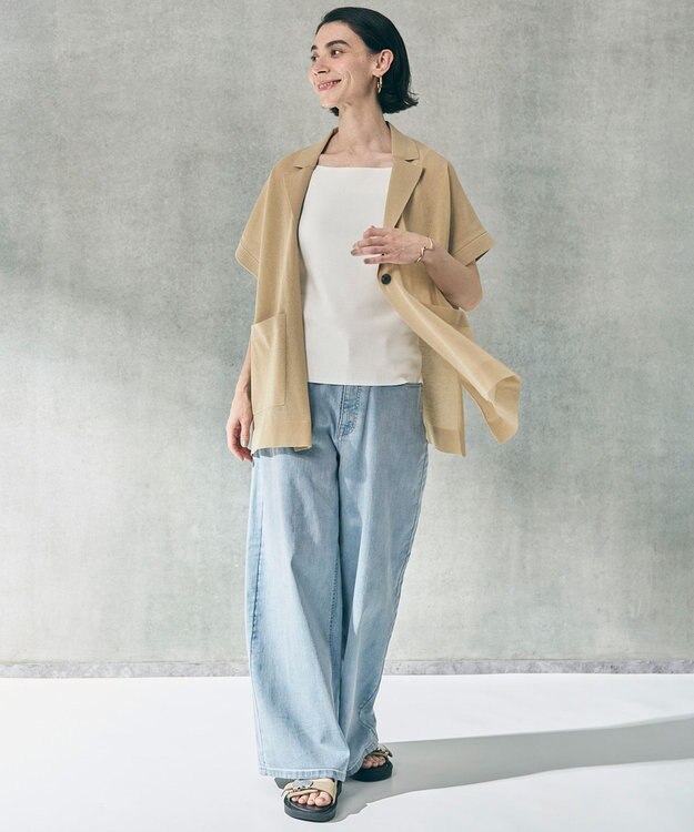 UNFILO [新色追加/WEB限定カラー]スゴ機能美ニット スクエア キャミソール オフ