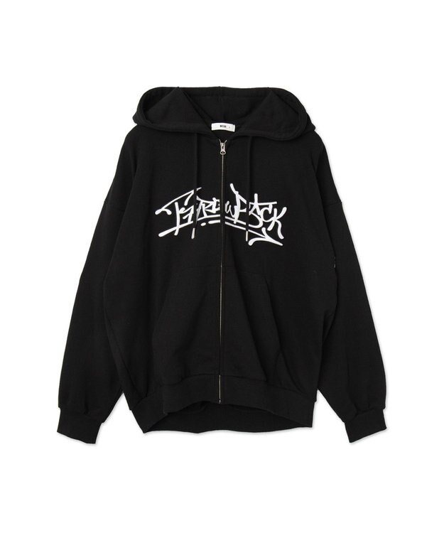 WEGO ワッペンロゴジップパーカー ブラック