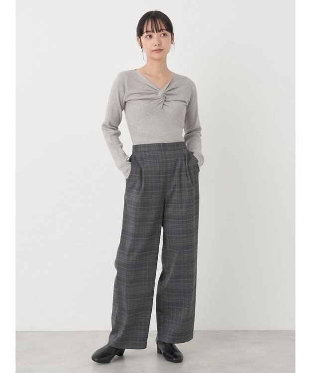 earth music&ecology ツイストリブラメニットプルオーバー Gray