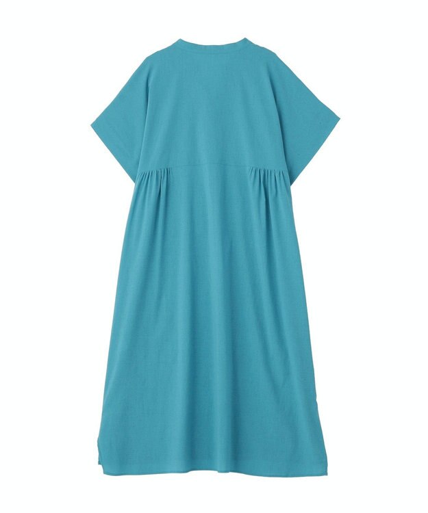 Green Parks 半袖シアースキッパーシャツワンピース Blue