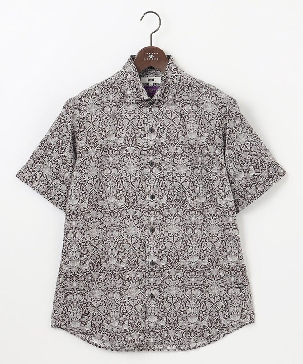 JOSEPH ABBOUD 【新作・英国・リバティ社】リバティタナローンプリント 半袖シャツ ダークブラウン系6