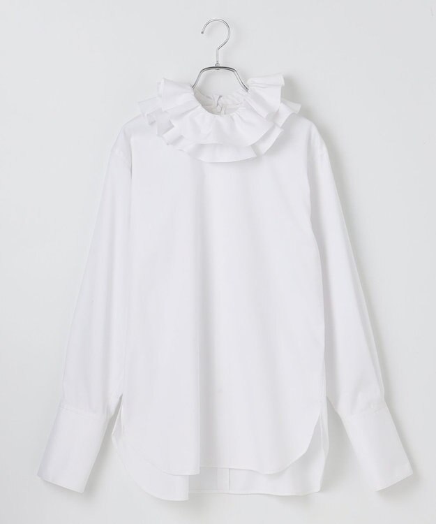 #Newans 【マシンウォッシャブル】ピエロラッフルカラーシャツ ホワイト