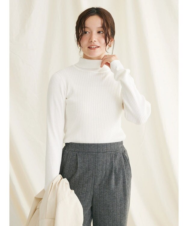 CRAFT STANDARD BOUTIQUE ウォッシャブルリブタートルニットプルオーバー Ivory