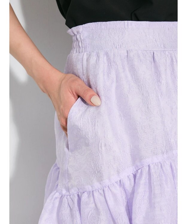 Green Parks ジャガードボリュームスカート Purple