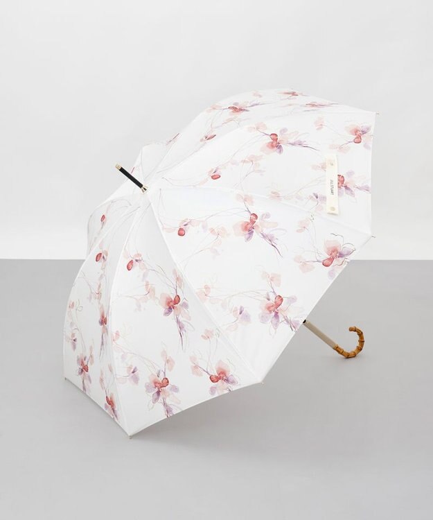 AURORA 【 JILL STUART（ジル スチュアート）】グラデーションフラワープリント雨傘(長傘) レッド