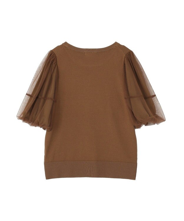 Green Parks チュールボリュームスリーブニットプルオーバー Mocha