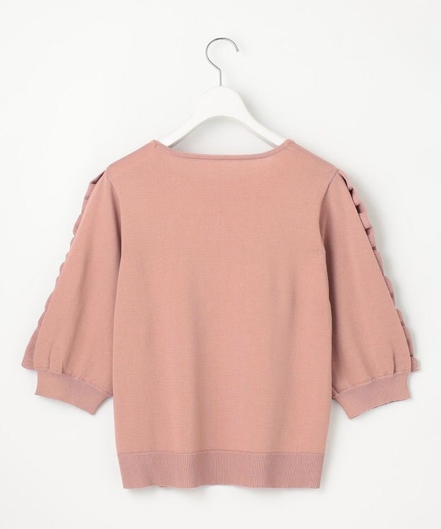 Feroux 【洗える】フリルスリーブニット ピンク系