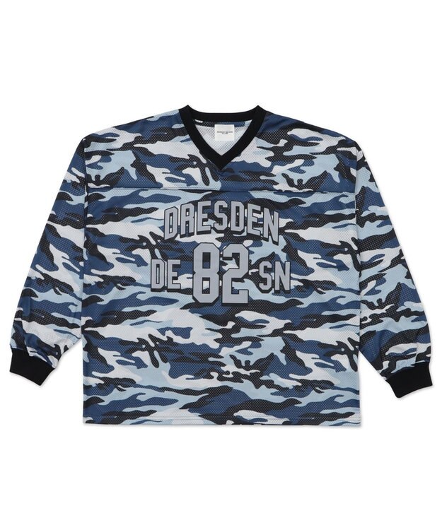 WEGO 【ユニセックス着用ITEM/MLサイズ展開】カモフラナンバリングホッケーT（LS） ブルー