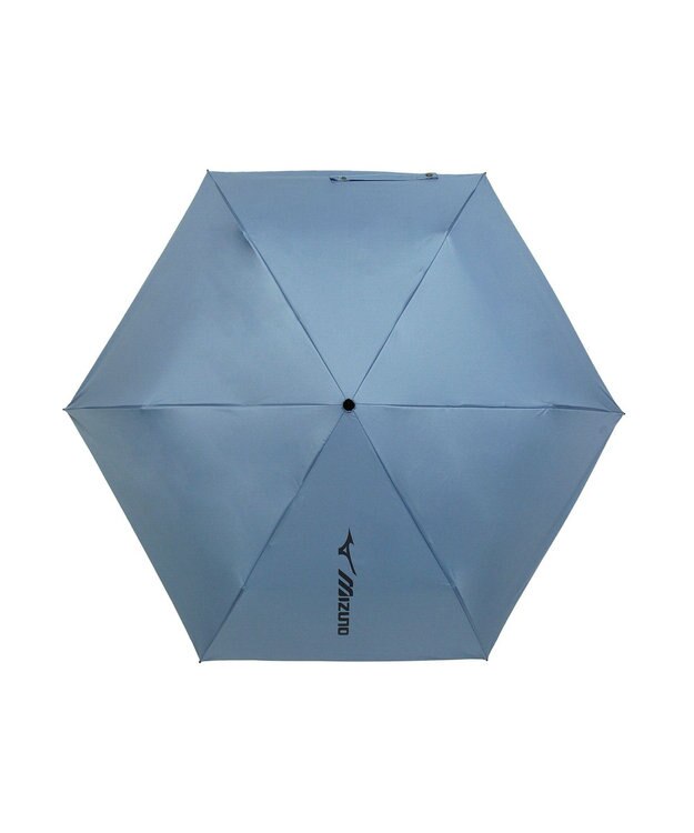MOONBAT 【WEB限定】MIZUNO  (ミズノ) BIGロゴ 無地 日傘 折りたたみ傘 自動開閉 1プッシュ パラソル 晴雨兼用 軽量 一級遮光 遮熱効果 遮光率100% UV遮蔽100% ターコイズブルー