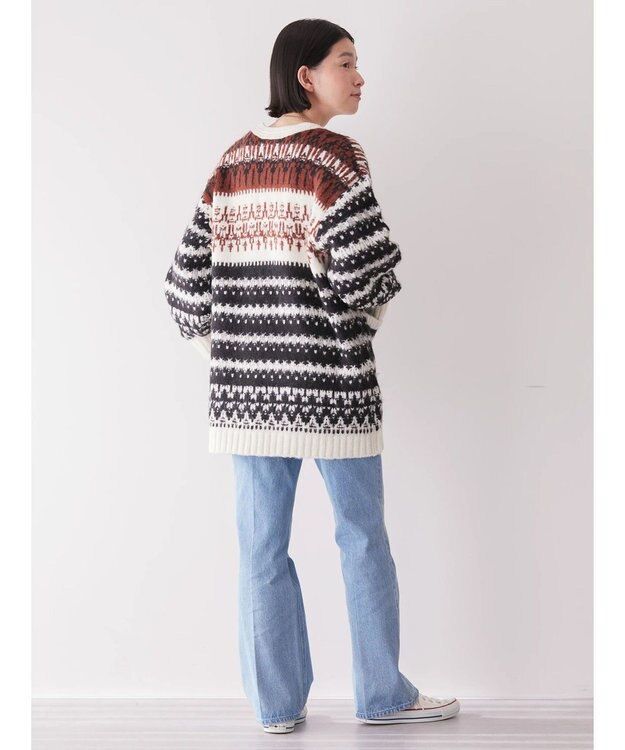 AMERICAN HOLIC フェアアイル柄ニットカーディガン Brown