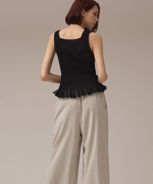GRACE CONTINENTAL シアーフリルニットトップ ブラック