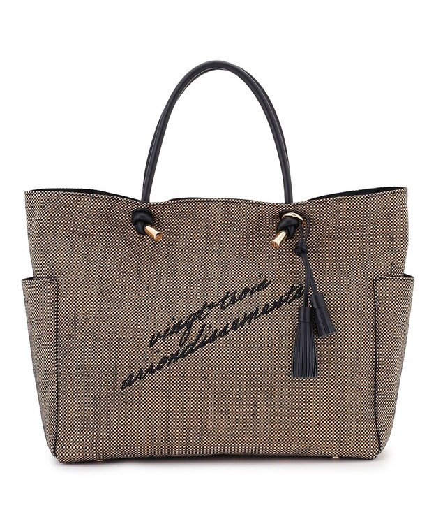 23区 【先行予約】ロゴ刺繍 雑材 トートバッグ ブラウン系