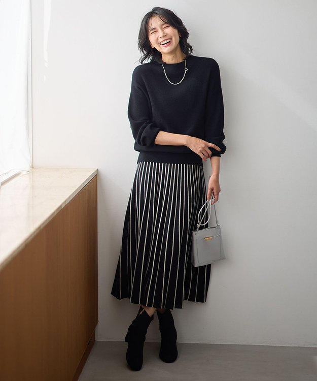 ANY 【洗濯機可/ウエストゴム】ニットセットアップⅡ ブラック