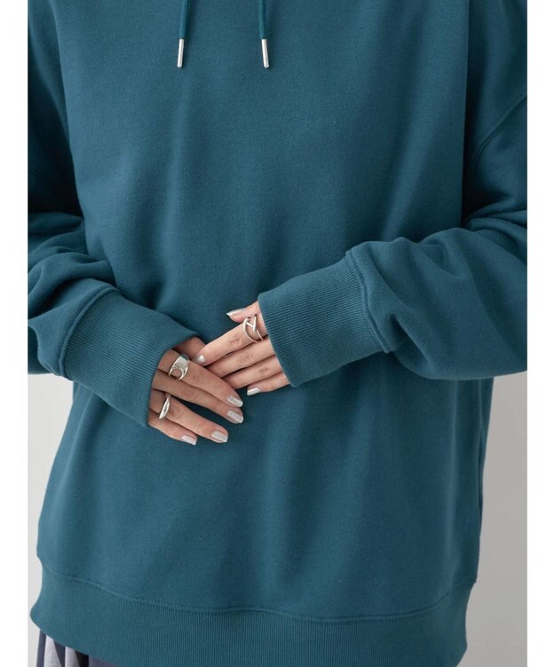 earth music&ecology スウェットルーズパーカー Green