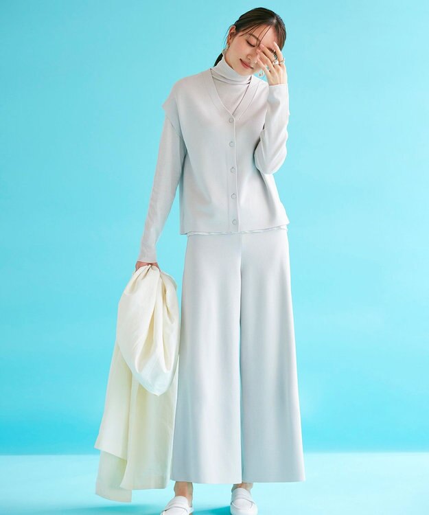 ICB 【洗える】ハイゲージスムース スリーブレスプルオーバー トープ系