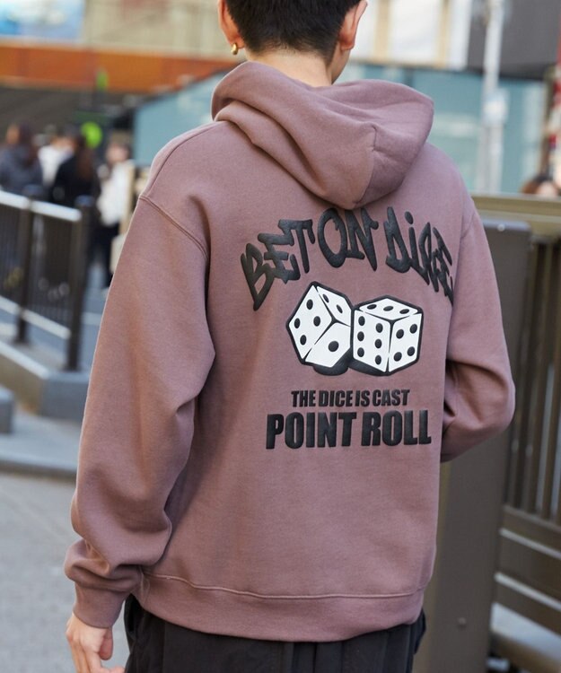 WEGO 【裏起毛/ユニセックス着用ITEM】リラックスフィットグラフィックパーカー ブラウン