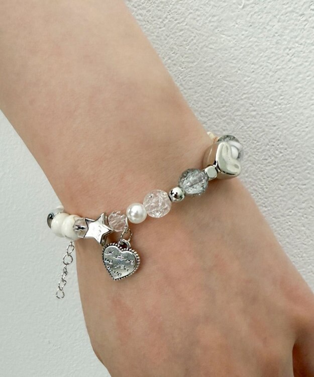 WEGO Lビーズチャームブレス オフホワイト