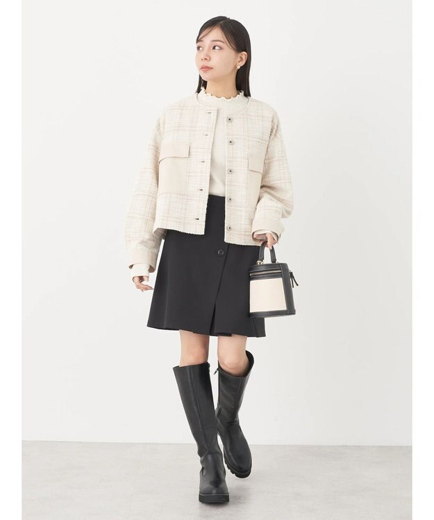 earth music&ecology ツイードジャケット（ｃｈｅｃｋ） Ivory